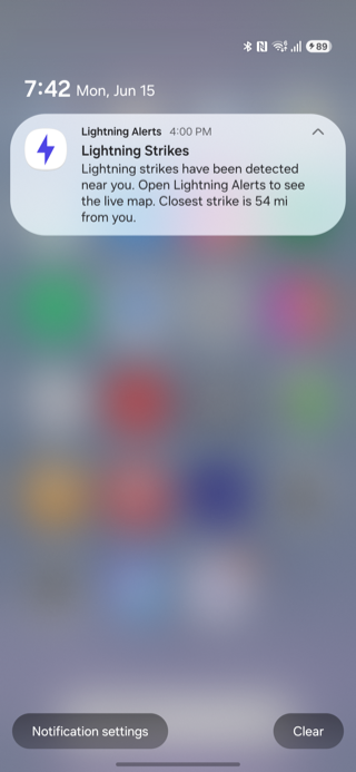 Open from alerts screen in Lightning Alerts