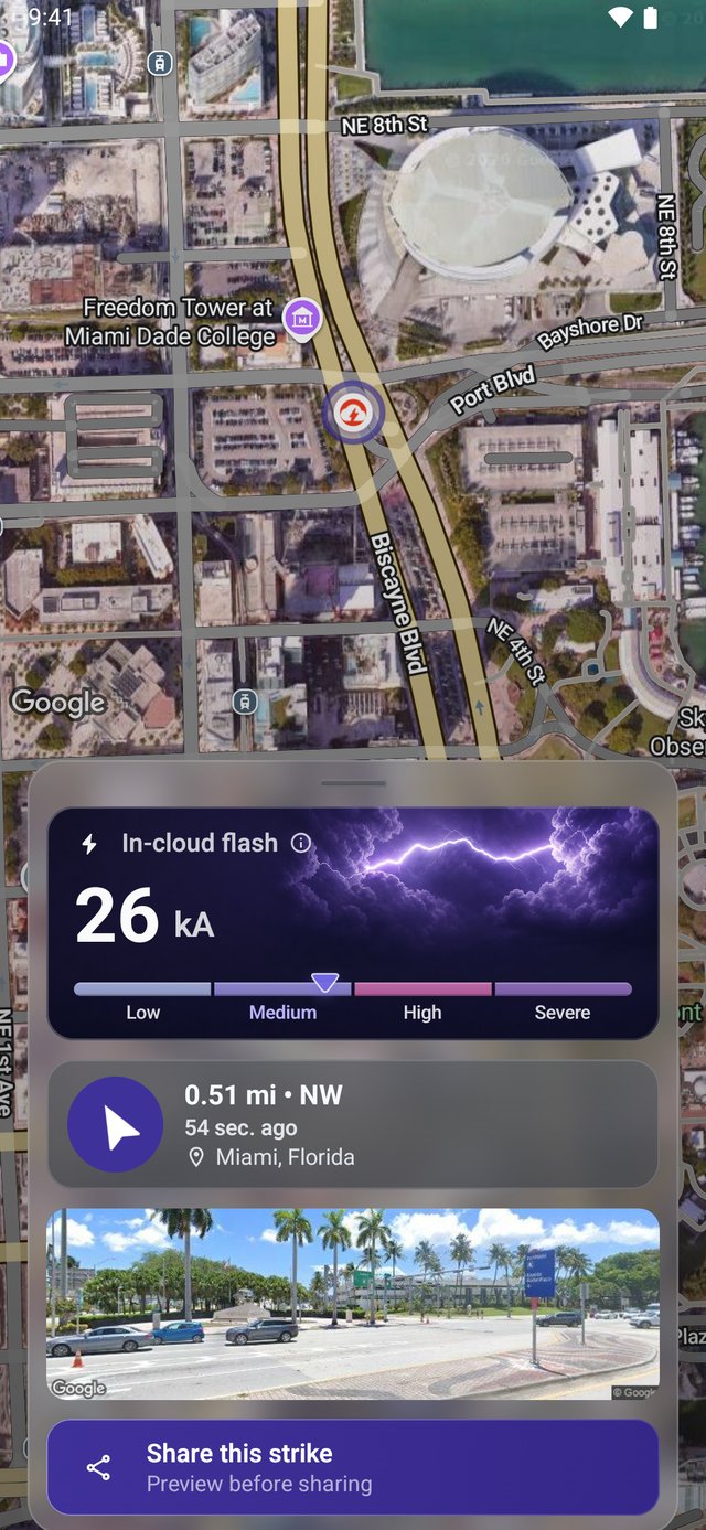 Pantalla de nube o suelo en Lightning Alerts