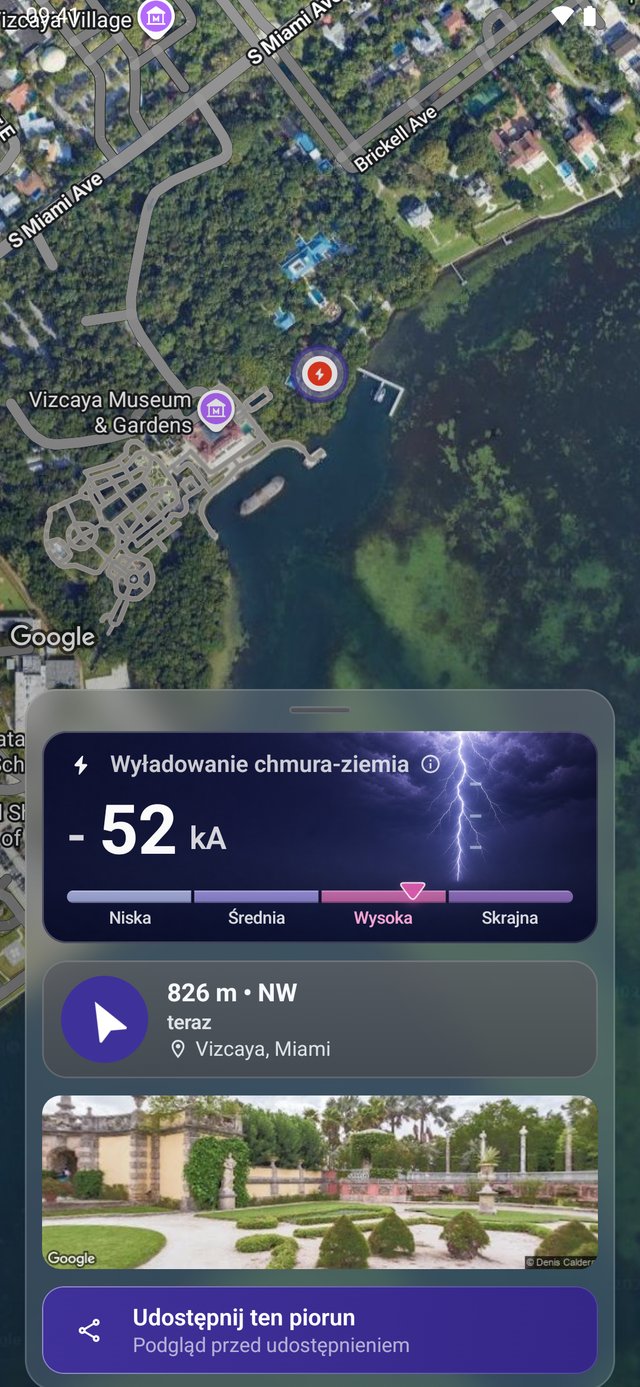 Ekran szczegółów uderzenia w Lightning Alerts